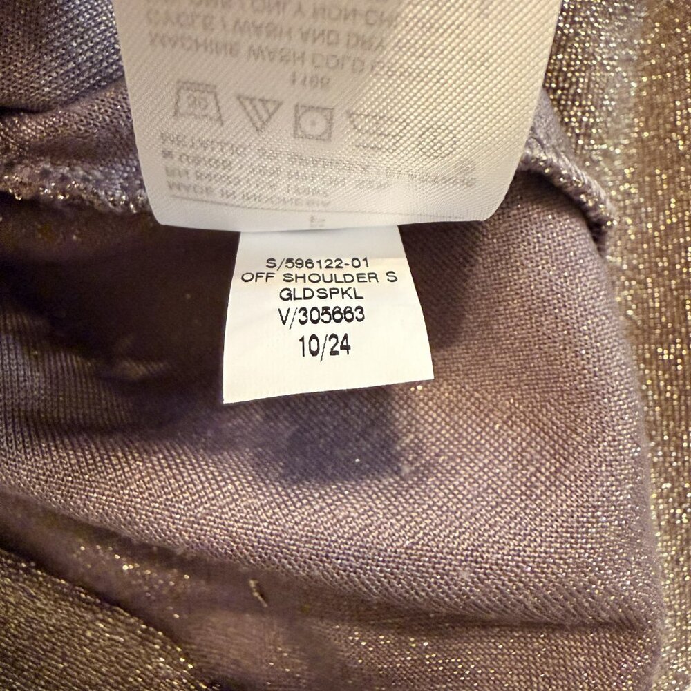 Banana Republic Off-Shoulder Sparkle Top Gold Size S - Picture 10 of 10